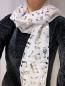 Preview: Foulard mit goldenen Noten WEISS